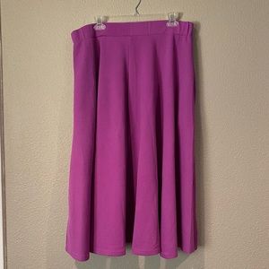 White Mark XXL Purple Midi Skirt with Pockets